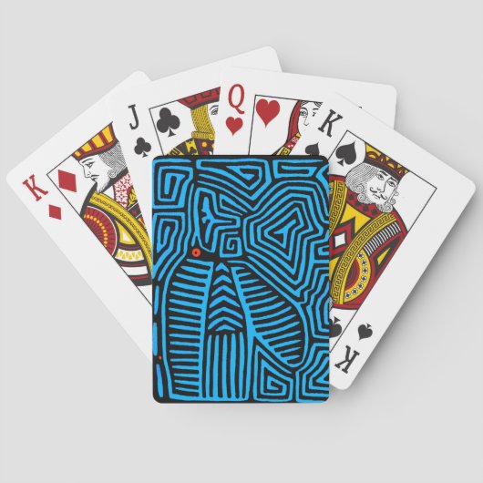 Kuna Indian Blue Bird Spielkarten (Rückseite)