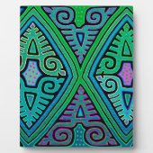 Kuna Indian Diamond Mola Fotoplatte (Vorderseite)