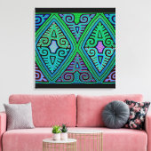 Kuna Indian Diamond Mola Leinwanddruck (Insitu (Wohnzimmer))