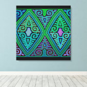 Kuna Indian Diamond Mola Leinwanddruck (Insitu (Holzboden))