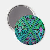 Kuna Indian Diamond Mola Magnet (Vorderseite/Rückseite)