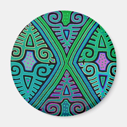 Kuna Indian Diamond Mola Magnet (Vorne)
