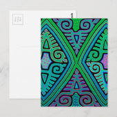 Kuna Indian Diamond Mola Postkarte (Vorne/Hinten)