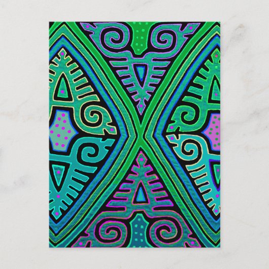 Kuna Indian Diamond Mola Postkarte (Vorderseite)