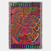 Kuna Indian Friendly Dragon Mola Decke (Vorderseite Vertikal)