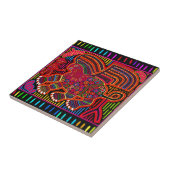 Kuna Indian Friendly Dragon Mola Fliese (Seite)