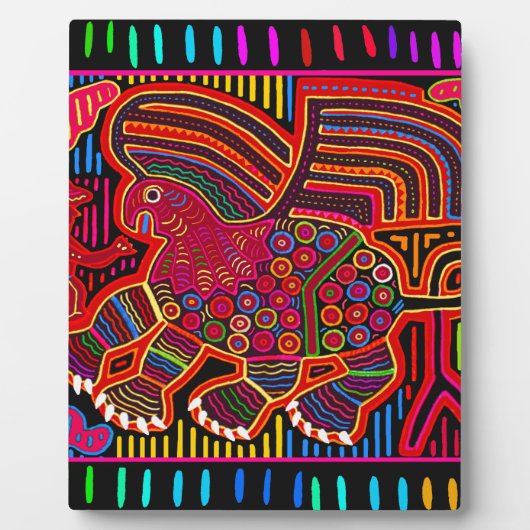 Kuna Indian Friendly Dragon Mola Fotoplatte (Vorderseite)