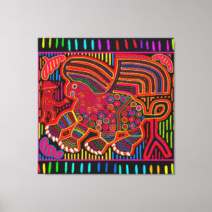 Kuna Indian Friendly Dragon Mola Leinwanddruck