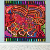 Kuna Indian Friendly Dragon Mola Leinwanddruck (Insitu (Holzboden))