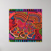 Kuna Indian Friendly Dragon Mola Leinwanddruck (Vorderseite)