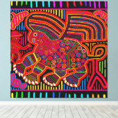 Kuna Indian Friendly Dragon Mola Leinwanddruck (Insitu (Holzboden))