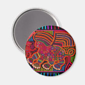 Kuna Indian Friendly Dragon Mola Magnet (Vorderseite/Rückseite)