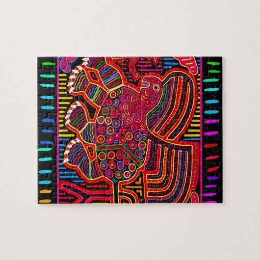 Kuna Indian Friendly Dragon Mola Puzzle (Horizontal)