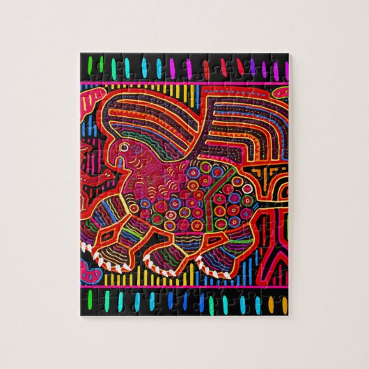 Kuna Indian Friendly Dragon Mola Puzzle (Vertikal)