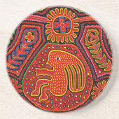 Kuna Indian Girl on a Bicycle Getränkeuntersetzer (Vorne)