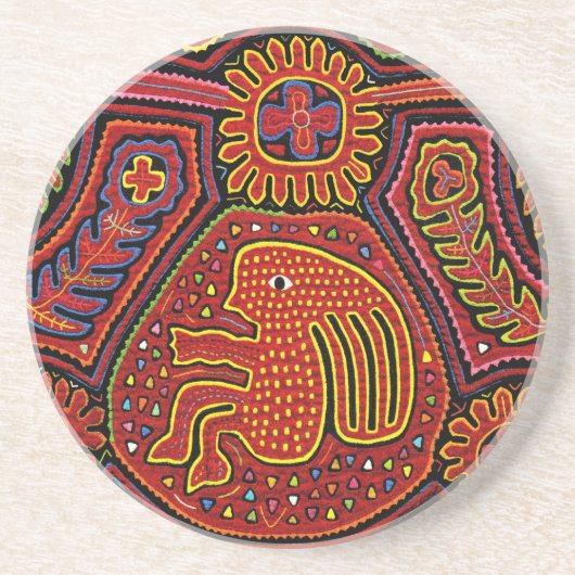 Kuna Indian Girl on a Bicycle Getränkeuntersetzer (Vorne)