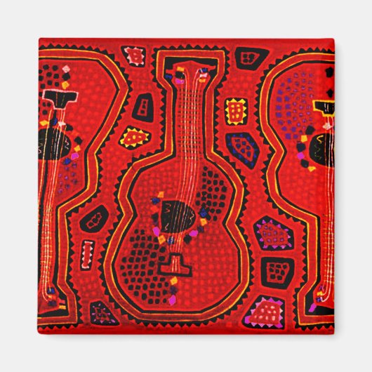 Kuna Indian Guitars Magnet (Vorne)