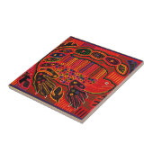 Kuna Indian Iguana Mola Fliese (Seite)