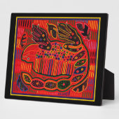 Kuna Indian Iguana Mola Fotoplatte (Seite)