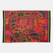 Kuna Indian Iguana Mola Handtuch (Horizontal)