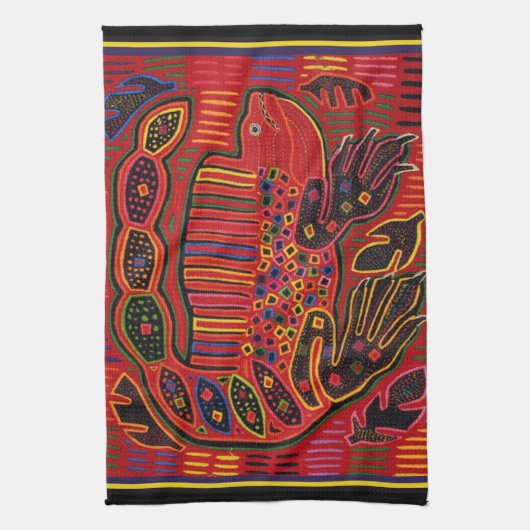 Kuna Indian Iguana Mola Handtuch (Vertikal)