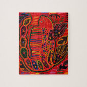 Kuna Indian Iguana Mola Puzzle (Vertikal)