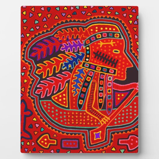 Kuna Indian Man in Canoe Fotoplatte (Vorderseite)