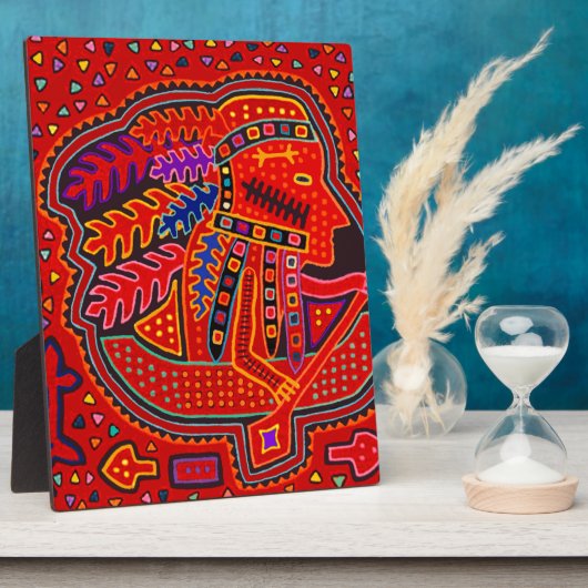 Kuna Indian Man in Canoe Fotoplatte (Seite)