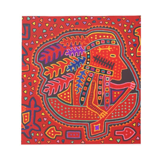 Kuna Indian Man in Canoe Notizblock (Vorderseite)