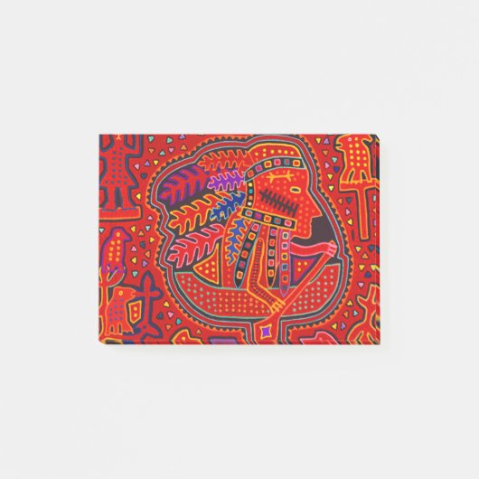 Kuna Indian Man in Canoe Post-it Klebezettel (Vorderseite)