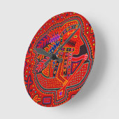 Kuna Indian Man in Canoe Runde Wanduhr (Winkel)