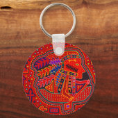 Kuna Indian Man in Canoe Schlüsselanhänger (Vorderseite)