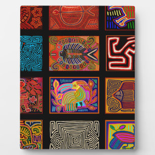 Kuna Indian Mola Collage Fotoplatte
