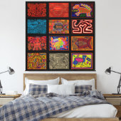 Kuna Indian Mola Collage Leinwanddruck (Insitu (Schlafzimmer))