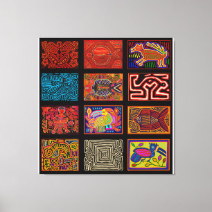 Kuna Indian Mola Collage Leinwanddruck