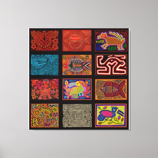 Kuna Indian Mola Collage Leinwanddruck (Vorderseite)