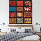 Kuna Indian Mola Collage Leinwanddruck (Insitu (Schlafzimmer))