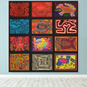 Kuna Indian Mola Collage Leinwanddruck (Insitu (Holzboden))