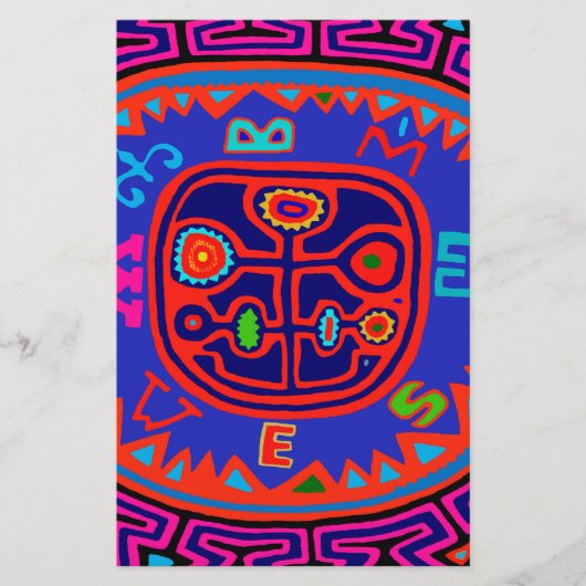 Kuna Indian Mola Compass Briefpapier (Vorderseite)