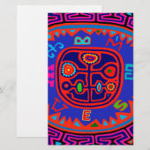 Kuna Indian Mola Compass Briefpapier (Vorne/Hinten)