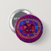 Kuna Indian Mola Compass Button (Vorne & Hinten)