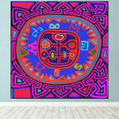 Kuna Indian Mola Compass Leinwanddruck (Insitu (Holzboden))