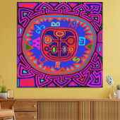 Kuna Indian Mola Compass Leinwanddruck (Insitu (Wohnzimmer))