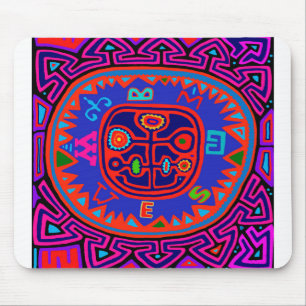 Kuna Indian Mola Compass Mousepad