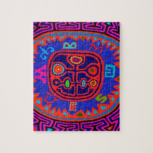 Kuna Indian Mola Compass Puzzle (Vertikal)