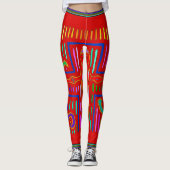 Kuna Indian Mola Cross Leggings (Vorderseite)