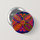 Kuna Indian Mola Flora Button (Vorne & Hinten)
