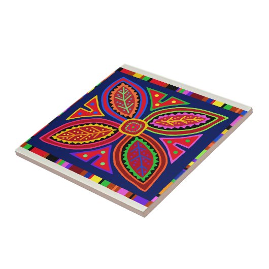 Kuna Indian Mola Flora Fliese (Seite)