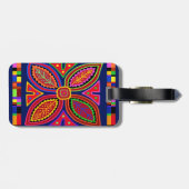 Kuna Indian Mola Flora Gepäckanhänger (Rückseite horizontal)