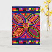 Kuna Indian Mola Flora Karte (Gelbe Blume)